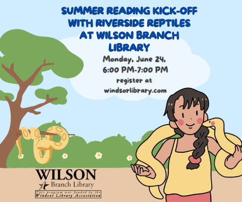 Wilson branch summer reading kickoff with riverside reptiles