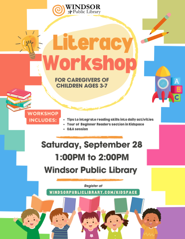 Literacy workshop, Saturday, September 28th at 1:00PM