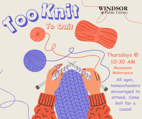 Too Knit to Quit program for kids and adults