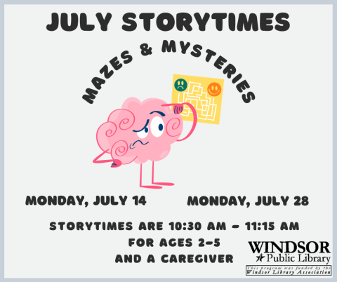 July Storytimes for ages 2-5