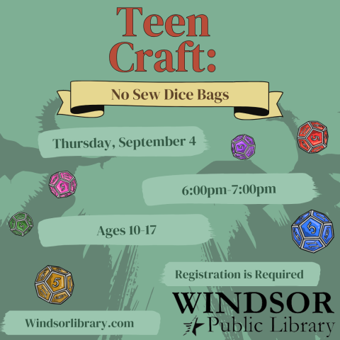 Teen Craft: No Sew Dice Bags