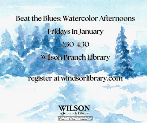 watercolor winter scene