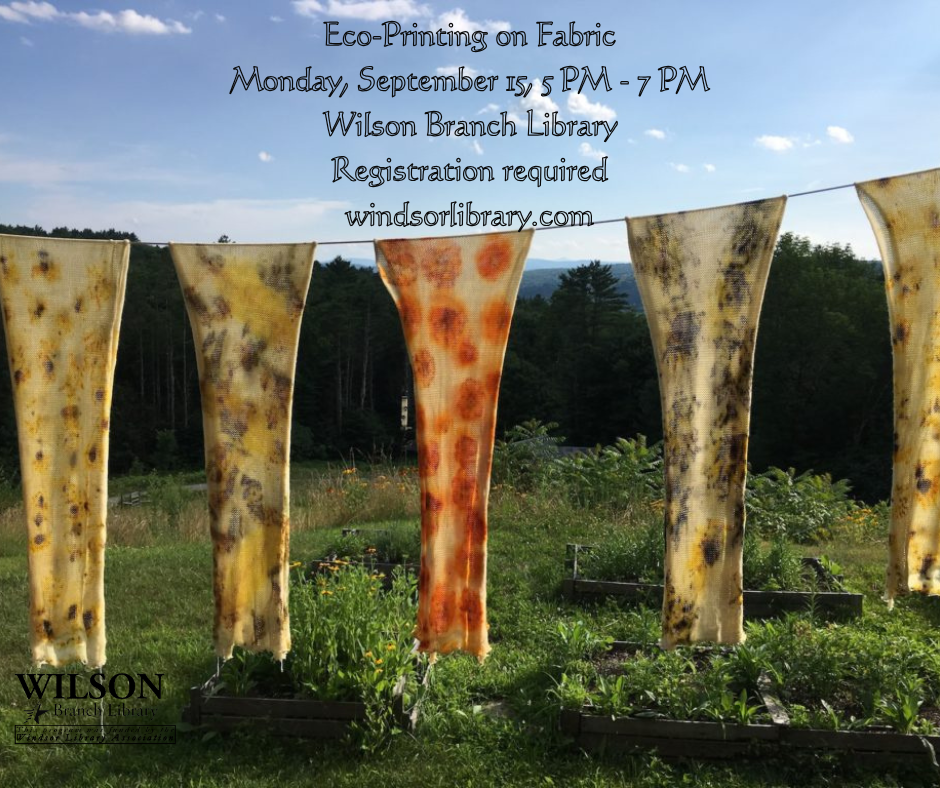 plant dyed fabric hanging on line in the sun